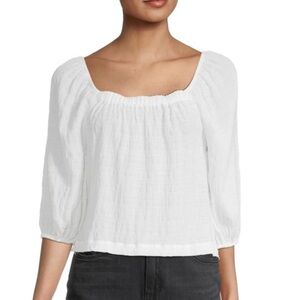 BB Dakota Cream Textured Blouse